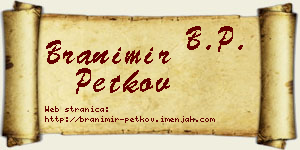 Branimir Petkov vizit kartica
